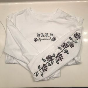 VANS UNISEX White floral long sleeve